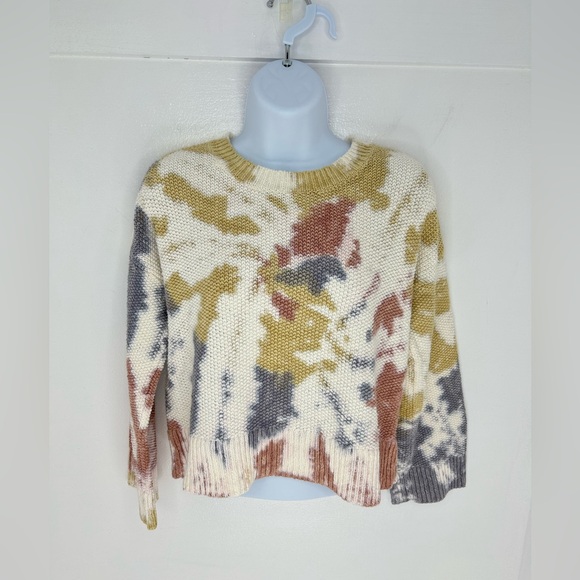 Madewell Tie Dye Westford Wide Sleeve Boxy Crop Pullover Sweater Knit Size XXS‎ - Picture 2 of 11